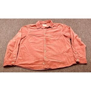 Marine Layer Corduroy Button Down Men Medium Terracotta Orange Long Sleeve Shirt